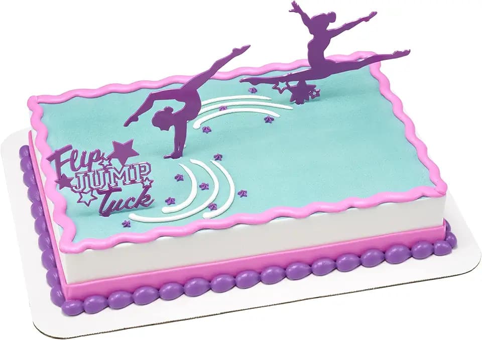 Gymnastics Cake Topper Kit | 3 Piece Birthday Party Decoration Set