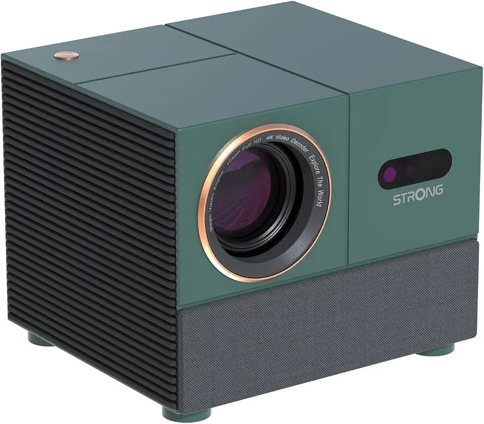 Strong MIRA1 Smart Beamer Google TV 1080P, Auto Fokus & Keystone | Wifi Bluetooth Tragbarer Outdoor Projektor Für iOS/Android/Heimkino - Grün
