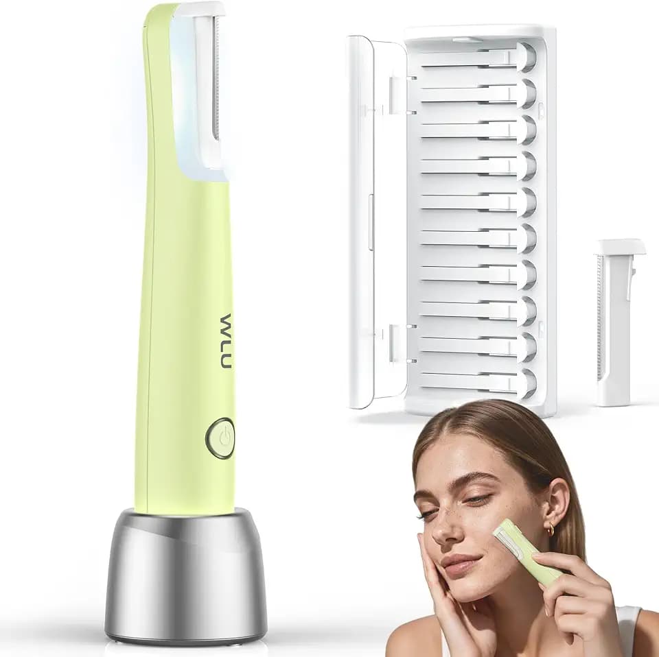 WLU Dermaplane Razor for Women Face, Peach Fuzz Removal & Exfoliation
