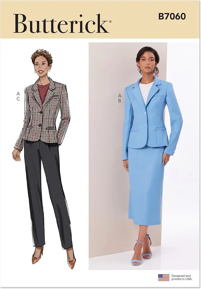 Butterick Pattern B7060 Misses’ Jacket, Skirt and Pants