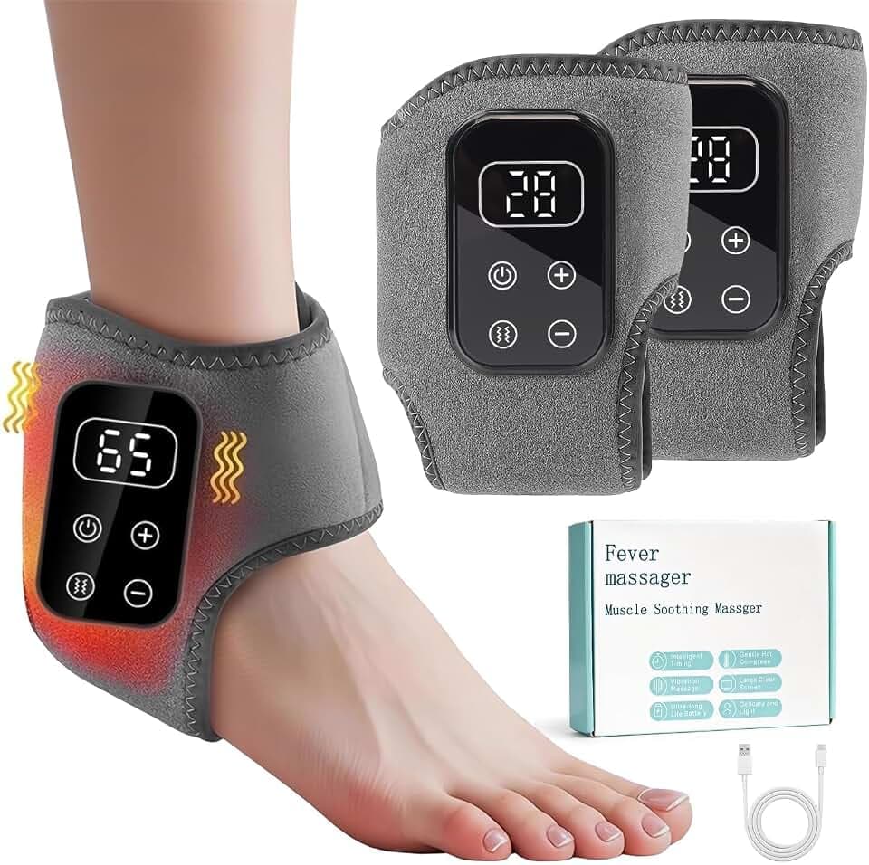 2 Stück Fußmassagegerät Füsse Neuropathie, Fussmassagegerät Elektrisch Testsieger, 3 In 1 Elektrische Fussmassageräte, Tragbares Massagegerät Knöchel USB Wiederaufladbar