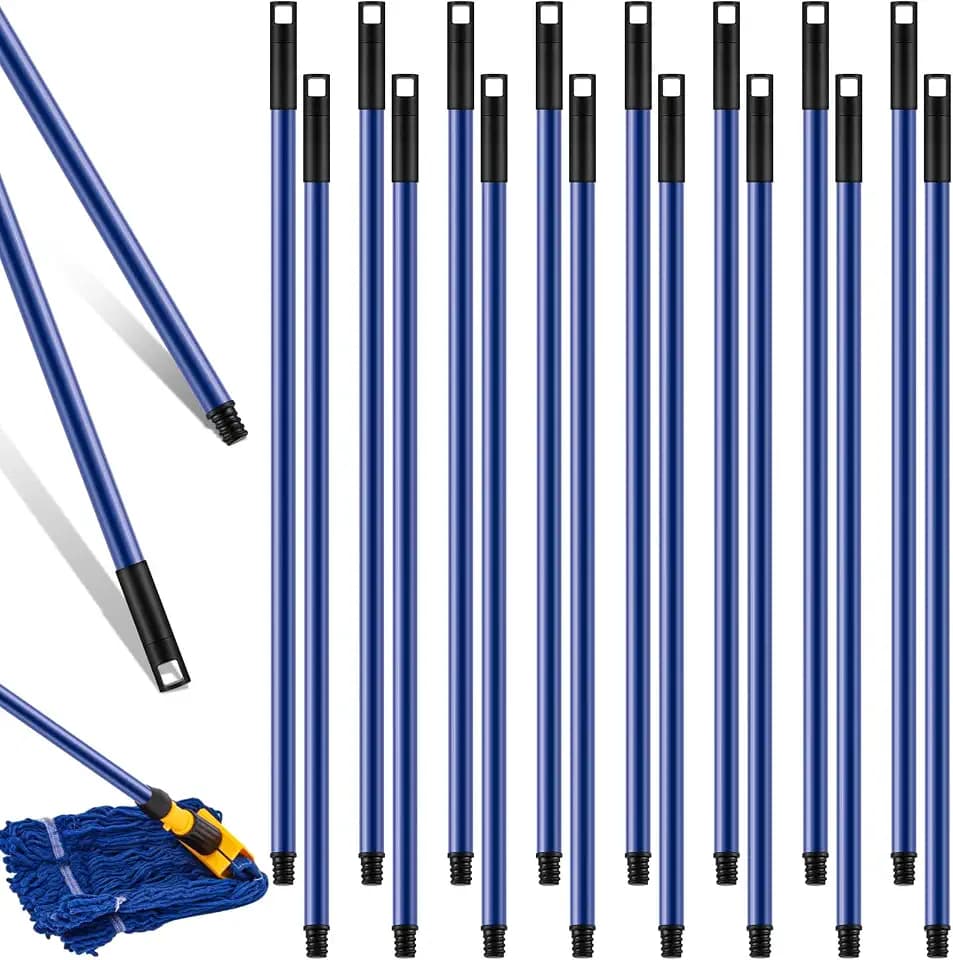 Gisafai 46.5 Inch Broom Handle with Threaded Tip,Blue,20 Pcs