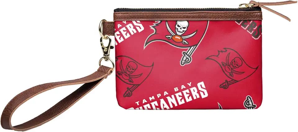 FOCO NFL womens Nfl Team Logo Printed Collection Repeat Logo Wristlet