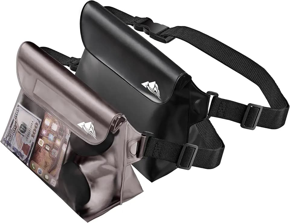 HEETA 2-Pack Waterproof Pouch Fanny Pack Dry Bag for Phone Valuables Purse