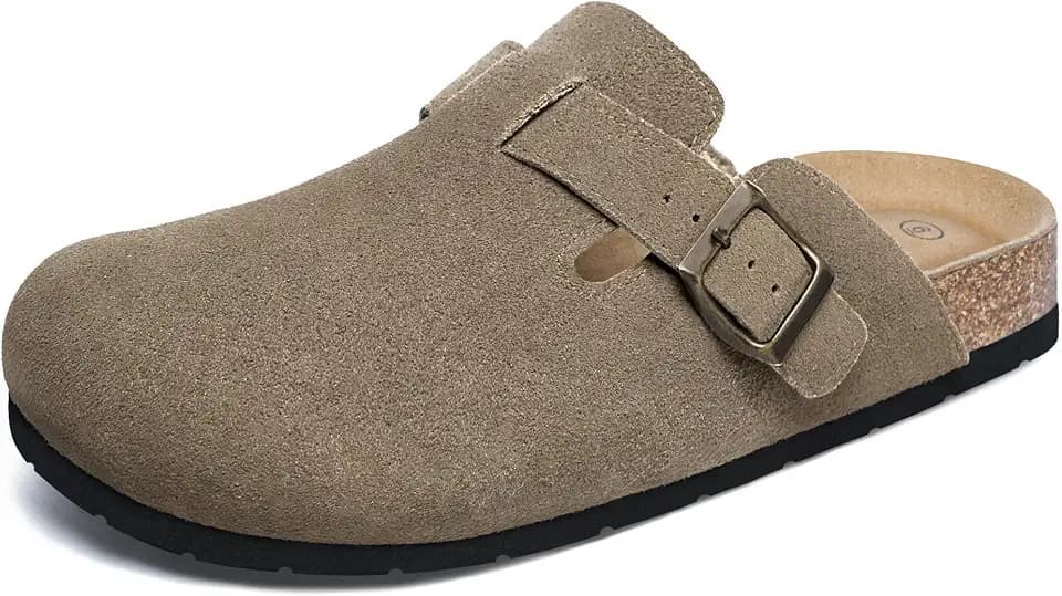 Xiakolaka Women's Genuine Suede Clogs with Arch Support