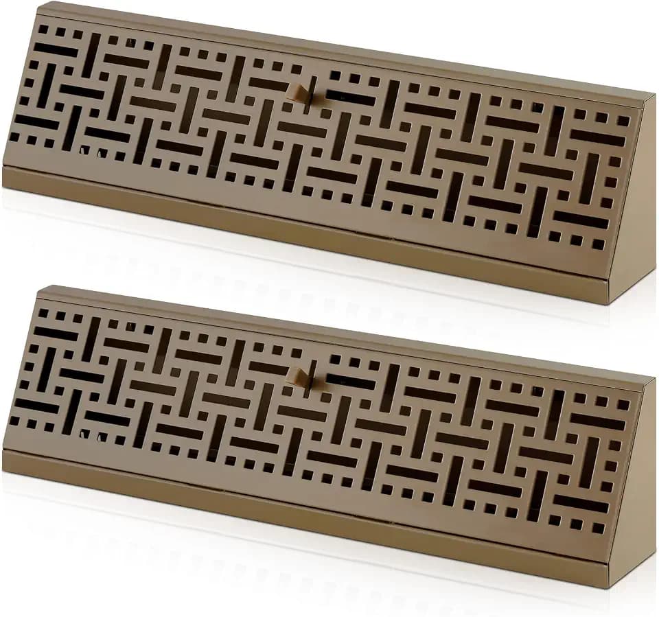 Landhoow 2 Pcs 15 Inch Baseboard Register Vent, Brown Baseboard Diffusers