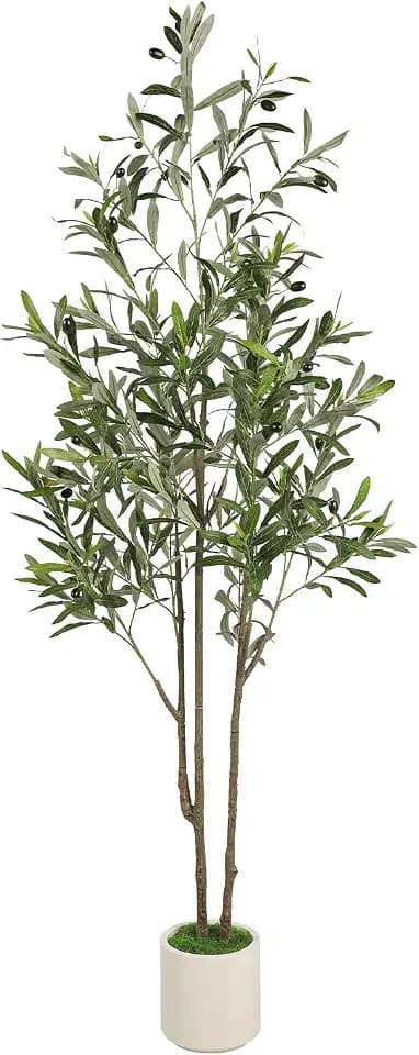 Alupssuc 5ft Artificial Olive Tree with Green Moss