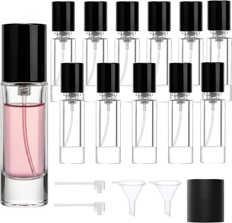 5ml Perfume Travel Refillable Bottle Perfume Atomizer, Travel Size Perfume Bottle,12pcs Glass Bayonet Mount Fragrance Atomizers for Trip, Leak-proof Cologne Sprayer Bottles