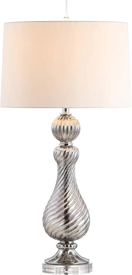 JONATHAN Y Murano Style Swirled Glass Bedside Table Lamp 32" Glam, Gray