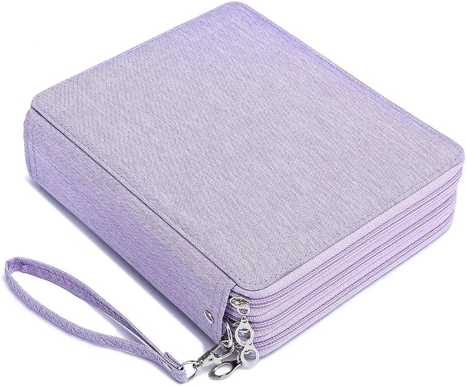 YOUNGCOL 120 Slots Colored Pencil Case Holder Large Capacity Color pencil organizer Storage (Purple)