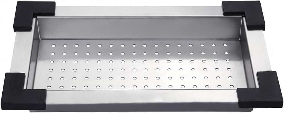 Kraus Stainless Steel Colander, 17 1/2" x 9 1/2" x 2 1/4", CS-2