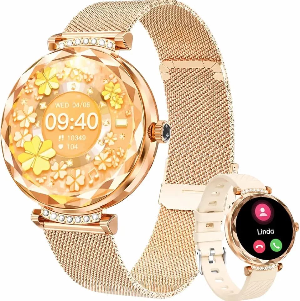 Smart Watch (Annehmen/Anrufen), 1,19“ Smart Watches für Frauen 110+ Sportmodi Fitness Tracker, IP68 Wasserdicht Activity Tracker für Android