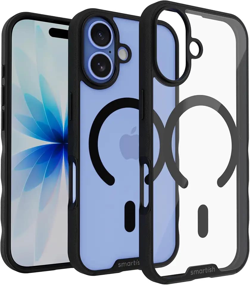 Smartish iPhone 17 Clear Case MagSafe, Gripmunk, Slim Grip, Clearly Black