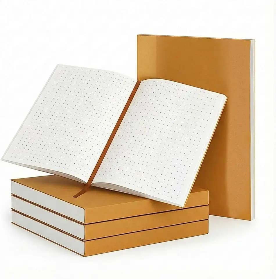 moonster Dot Grid Journal Notebook Paper for Refillable Leather Journals – A5 Hardcover 70gsm Dotted Notebooks for Work 8.25 x 5.75 Inches with 320 Page Refill Note Book and Helpful Bookmark