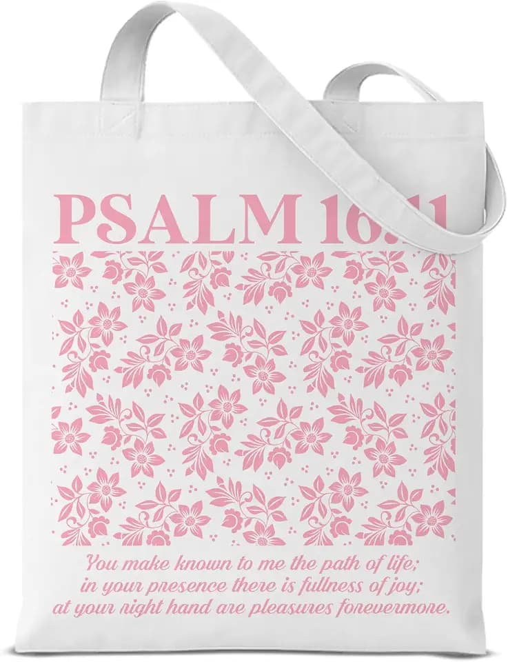 Aesthetic Canvas Tote Bag for Women Man,Christian Bible Verse Reusable Grocery Shoulder Bag for Shopping Work Travel
