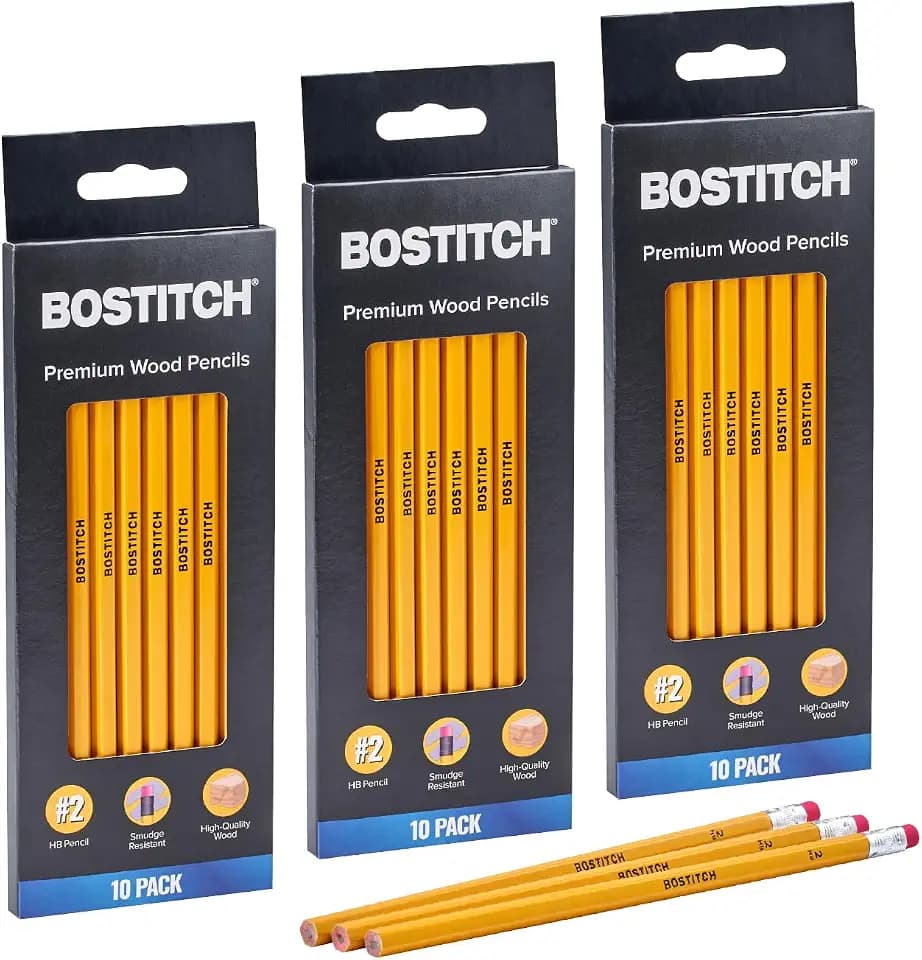 Bostitch Premium #2 Pencils, Premium Wood, Unsharpened, HB Graphite, 30-Count