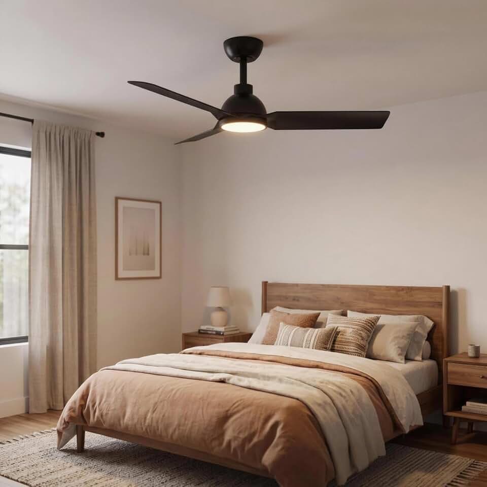 GarveeHome 42 Inch Black Ceiling Fan with Lights and Remote