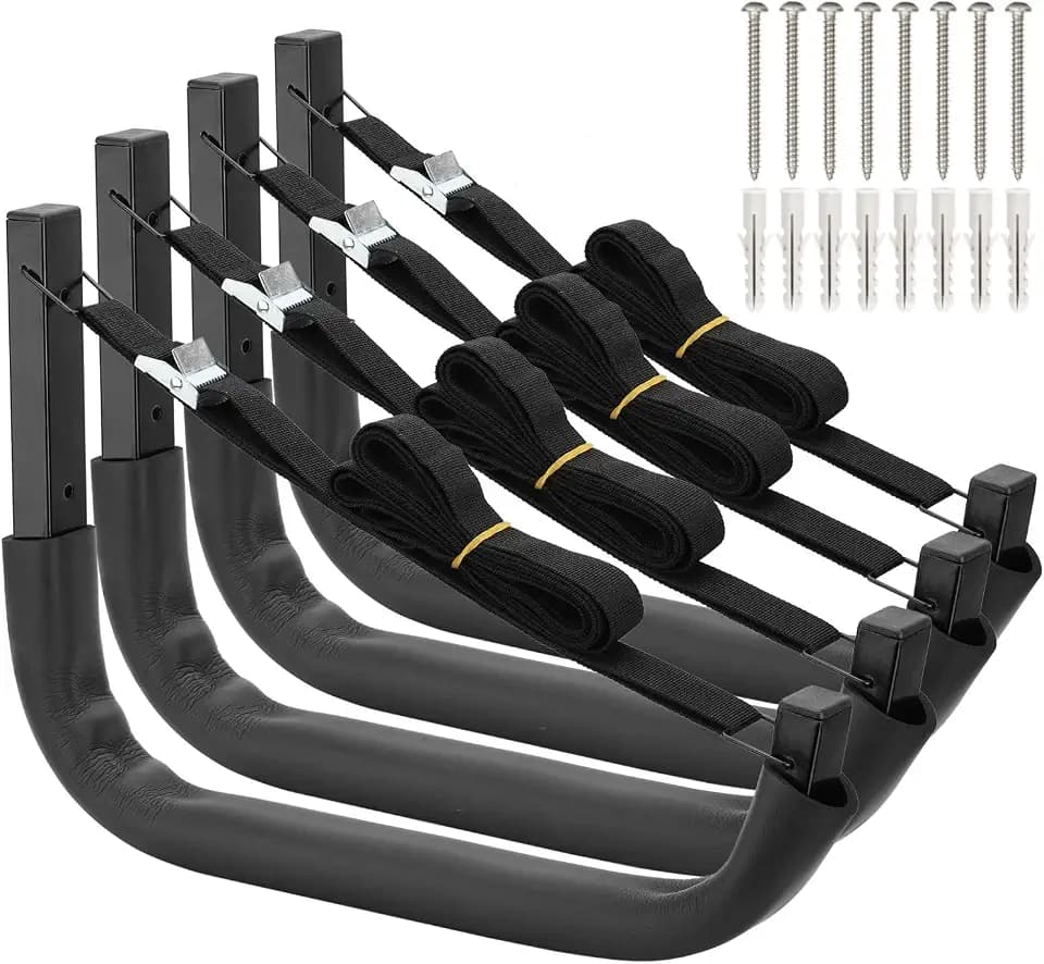 Kayak Storage Hooks, Wall Mount Garage Canoe Storage Hangers for Kayaks or Paddleboards, Heavy Duty Wall Rack