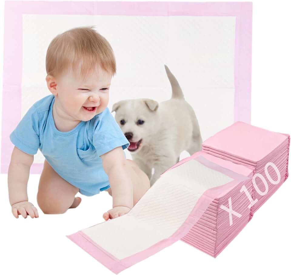 100 Stück Baby Inkontinenzunterlage Wickelunterlage Einweg, 33 × 45 cm Baby Wickelauflage, Changing Mat für Unterwegs, Hygienisch mit Superabsorber, Weich,Wasserdicht, Atmungsaktiv