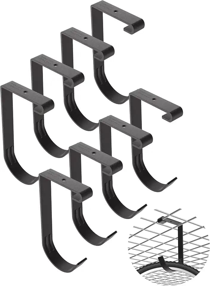NACETURE Garage Ceiling Rack Bike Hooks, 8 Pack Storage Hooks (Flat Hook)