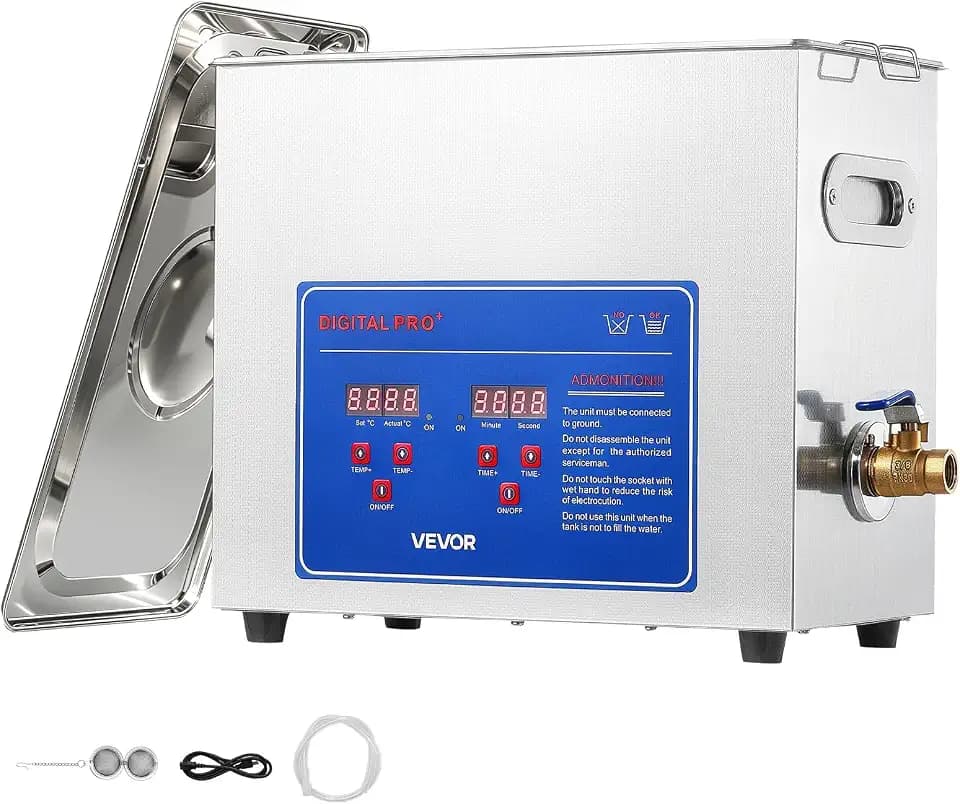 VEVOR Ultrasonic Cleaner 6L-Class Capacity Ultrasonic Parts Cleaner 40kHz, Digital Time and Temp Control, Stainless Steel Ultra Sonic Cleaning Machine with Cleaning Baskets, for Jewelry, Small Items
