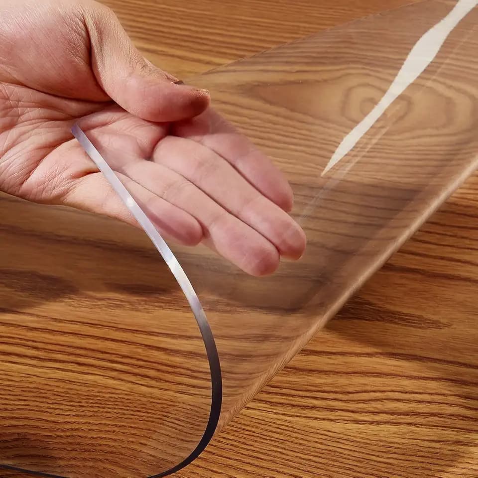 17x36 inch Rectangle Clear PVC Table Protector Plastic Desk Cloth for Dining Table Coffee Table Crystal Vinyl Table Mat Table Pad for Painting Desk Study Writing Desk Kitchen Table Easy Clean Non-Slip