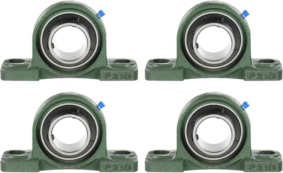 uxcell 4 Pcs UCP210-32 Pillow Block Bearing 2 Inch Bore Solid Cast Iron Base Mounted Bearing Block Insert Bearing Self-Alignment