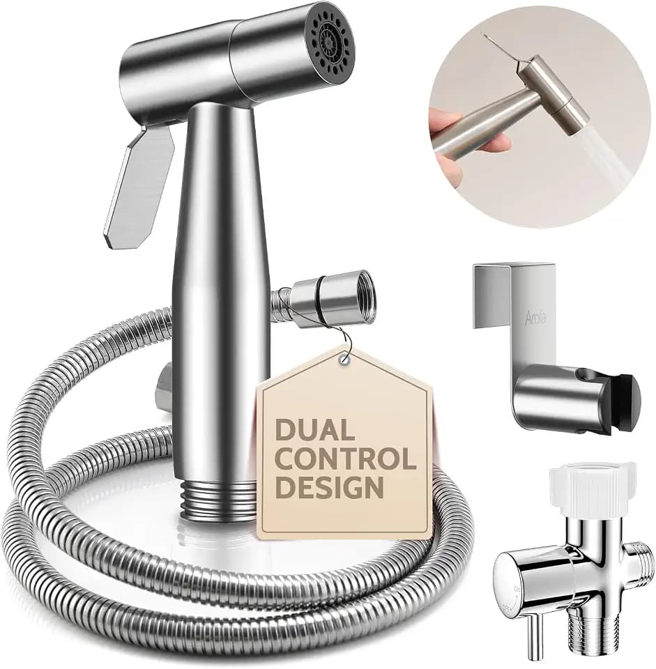 Arofa Hands-Free Bidet Sprayer, Dual Control Mode Bidet Attachment