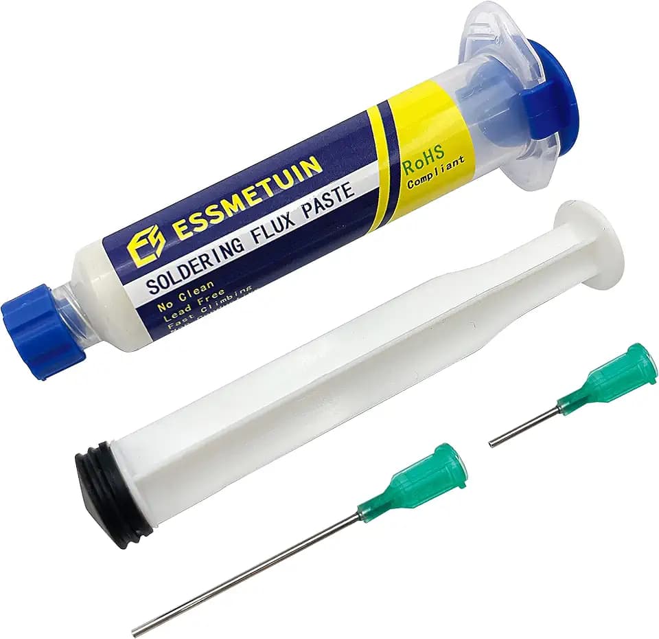 Essmetuin No Clean Soldering Flux Paste, Soldering Flux For Copper Pipe Brazing, Tin soldering, Solder Flux For SMD, SMT, Handwork, Phone, Home Appliance and Meters Repairing, 10cc/Bottle