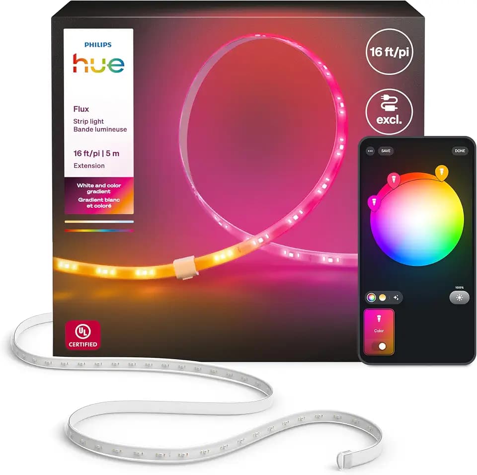 Philips Hue Flux LED Strip Light Extension, 16-Feet