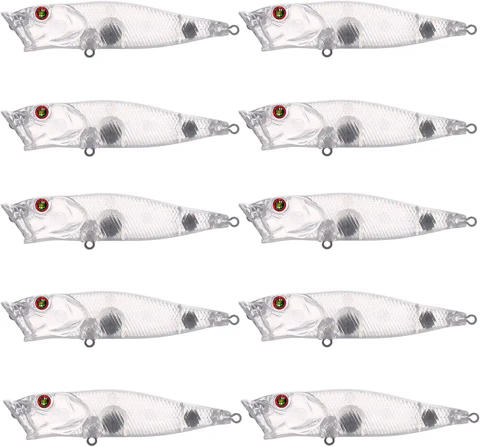 Unpainted Lure Blanks, 25pcs Clear Crankbait Blanks Bodies,Blanks Popper Baits, Plastic Crankbait Blank Lure Baits 90mm/10.8g
