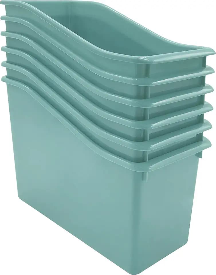Teacher Created Resources Calming Blue Plastic Book Bin 6-Pack (TCR2088749)