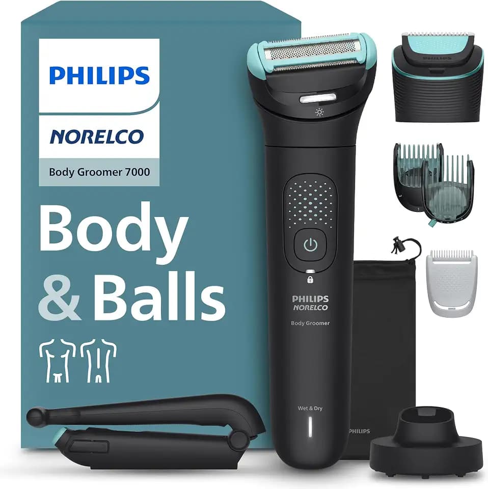 Philips Norelco Body Groomer 7000, Body & Balls, Dual Head Trimmer & Shaver
