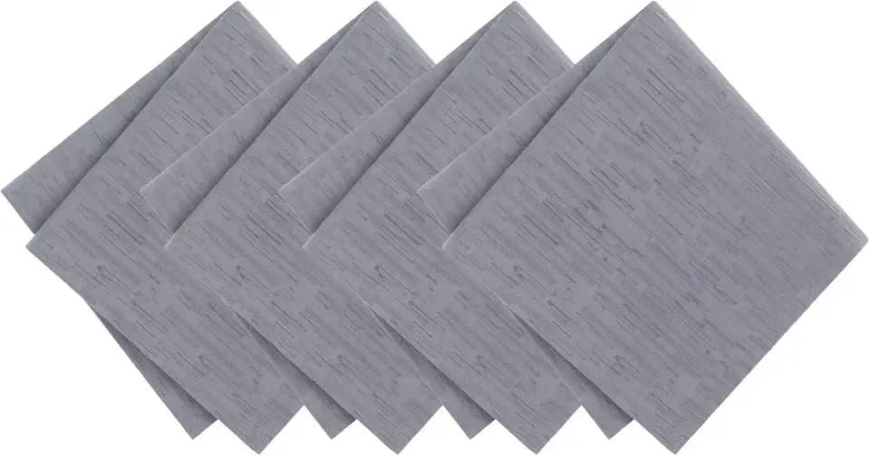 Continental Solid Texture Water Resistant Napkins, Set of 4, Gray - 17" W x 17" L