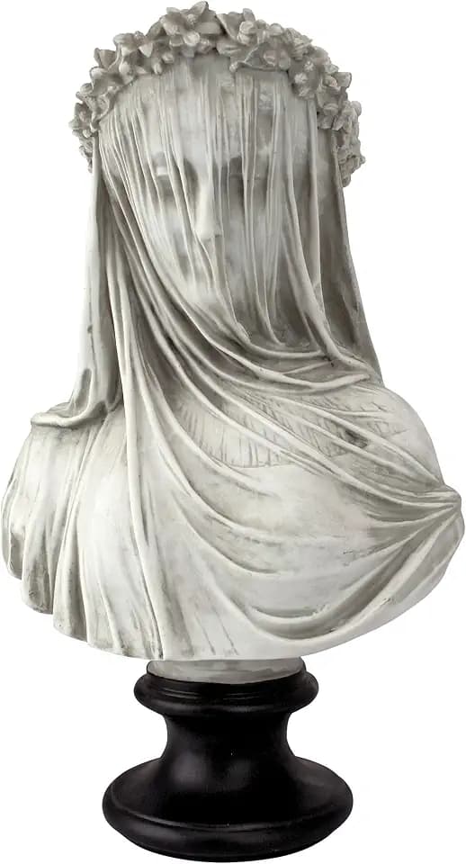Design Toscano Veiled Maiden Indoor Bust Statue, 9 Inch Wide, 14 Inch Tall