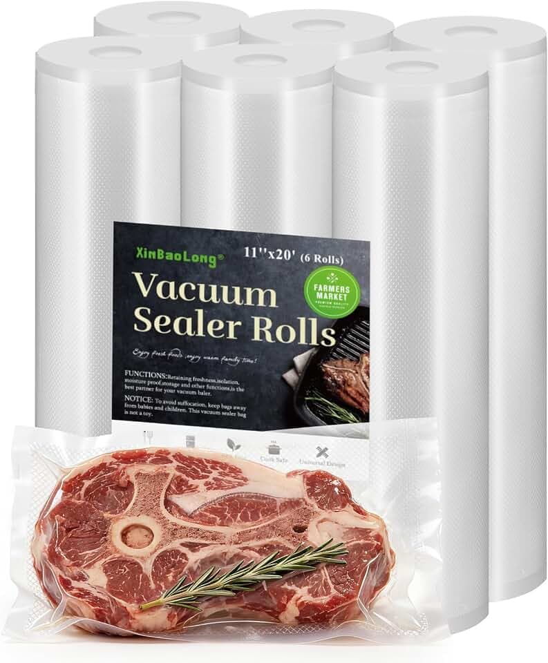 Kitchen Essentials, Vacuum Sealer Bags, 6 Rolls 11"x20', 120Feet