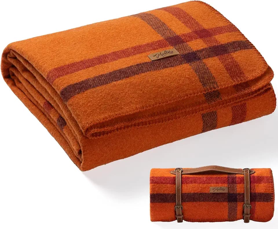 Molithe 100% Wool Blanket, 62" x 86", Warm, Thick, Military, Camping Gear