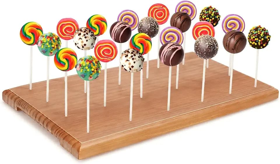 24 Hole Wooden Cake Pop Stand, Cake Pop Holder for Drying