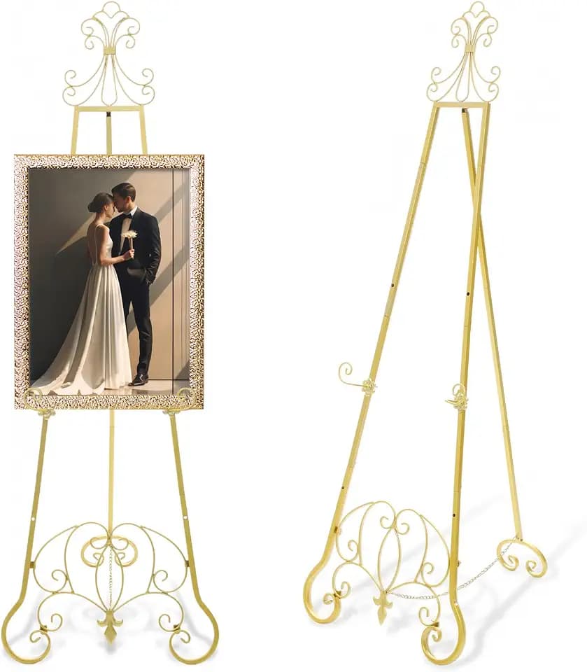 1 Pack Gold Wedding Easel Stand 57'' Display Stand, Ornate