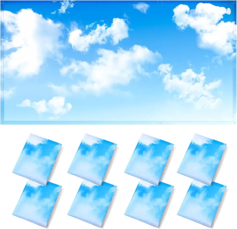ANGSYLTH 8 Pcs Fluorescent Light Covers, 4x2 Feet Fabric for Ceiling Lights