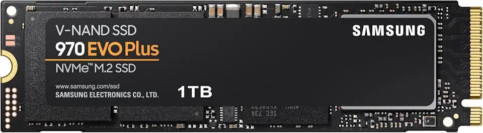 Samsung 970 EVO Plus NVMe M.2 SSD, 1 TB, PCIe 3.0, 3.500 MB/s Lesen, 3.200 MB/s Schreiben, Interne SSD für Gaming und Grafikbearbeitung, MZ-V7S1T0BW