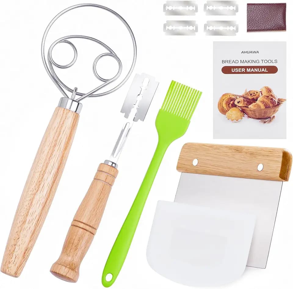 Danish Dough Whisk with Sourdough Tools, for Sourdough Bread Baking