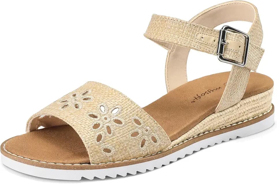 mysoft Women's Comfortable Wedge Sandals Espadrilles Walking Summer Shoes