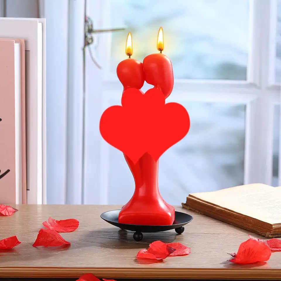 Jingmore Love Ritual Spell Candle with Holder Red Lovers Candle, Whole Body