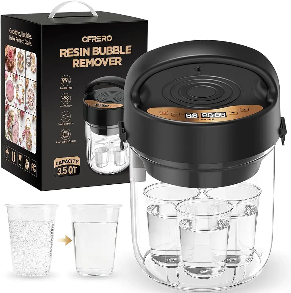 Resin Bubble Remover, 3.5QT Vacuum Chamber 98kPa (20L/min) Pressure Machine with Digital Display &Timer, Remove 99% Bubbles in 5-9 Min, 58-61dB for Epoxy Resin Casting, UV Resin Jewelry Making, Crafts
