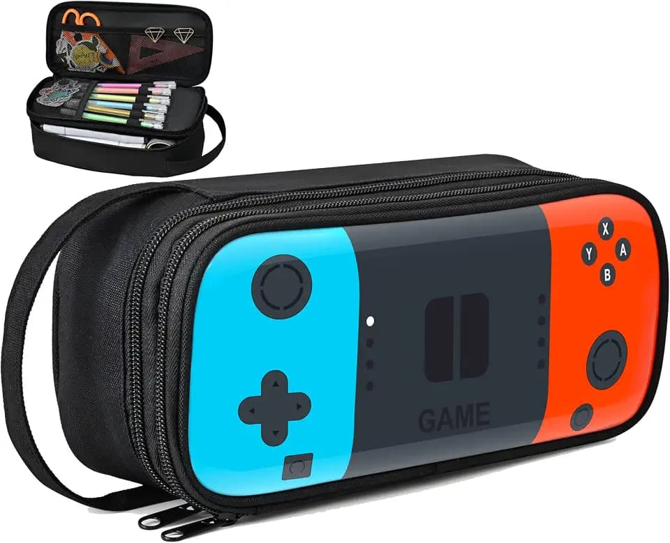 Beaulyn Gamer Pencil Case for Boys - Large Pencil Pouch with Zipper Compartment, Portable Gaming Pen Bag Pencil Box Organizer for School Boy Kids