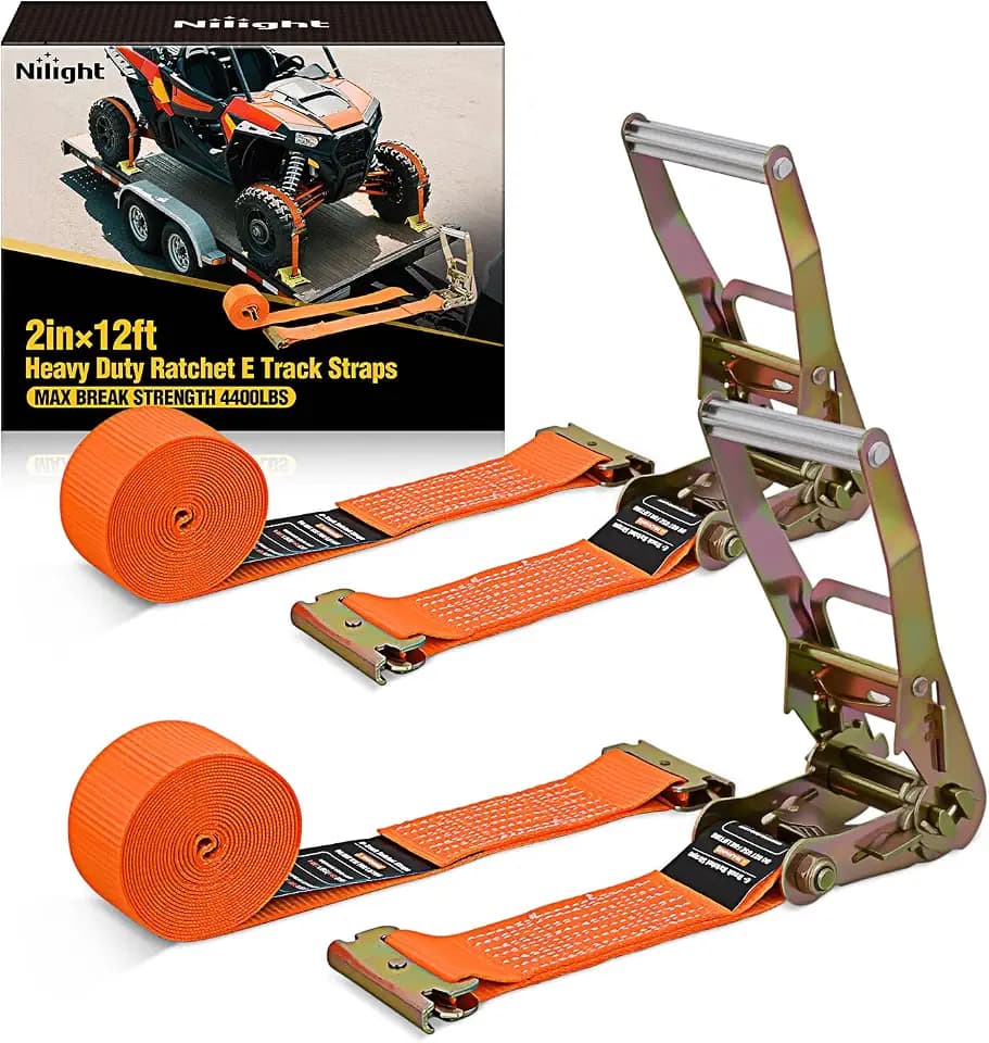 Nilight E-Track Ratchet Straps 2 Pack 2" x 12'
