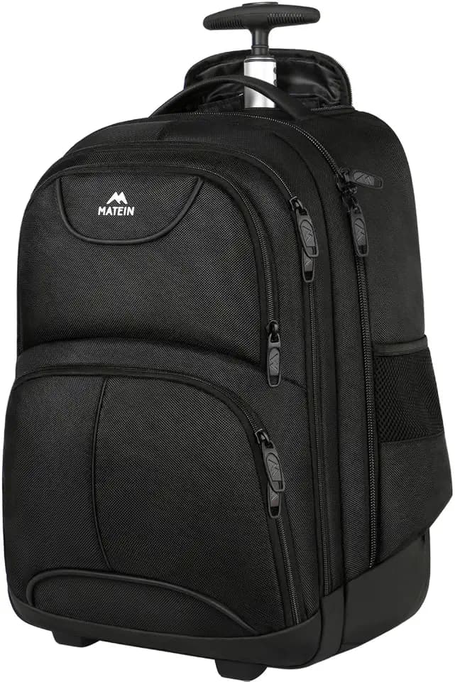 MATEIN Rolling Backpack, 17 inch Water Resistant Wheeled Laptop Backpack
