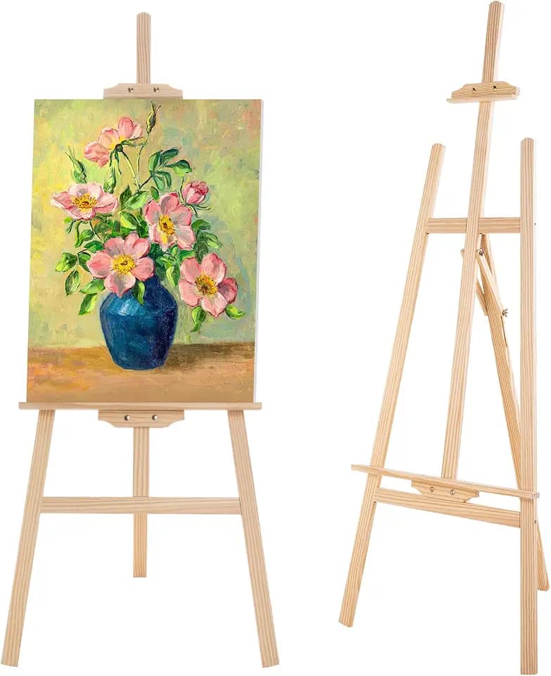 Falling in Art 43" Adjustable Wooden Easel Stand for Painting