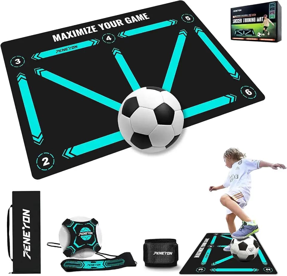 Soccer Training Mat, Soccer Training Equipment, Soccer Gifts for Boys 8-12